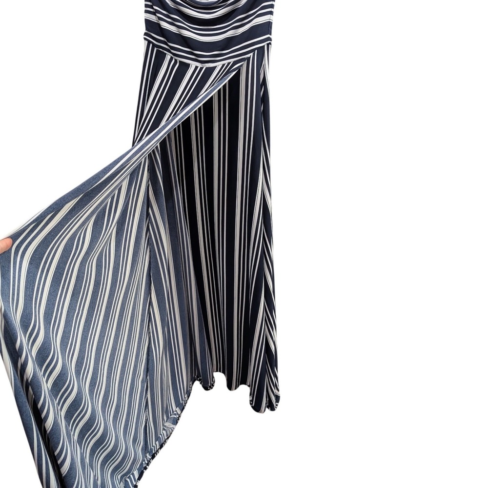 Banana Republic Womens Maxi Dress XS Black White‎ Stripe Strapless Vacation - Picture 3 of 10